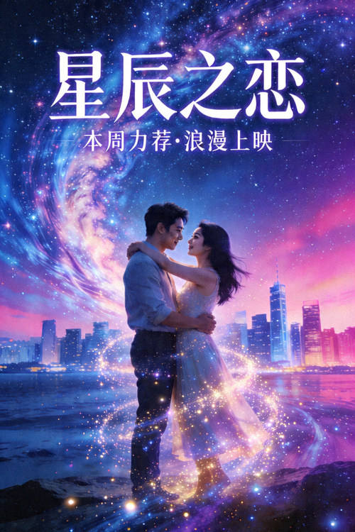 编辑本周力荐爱情片《星辰之恋》巨幅横版海报，视觉效果震撼