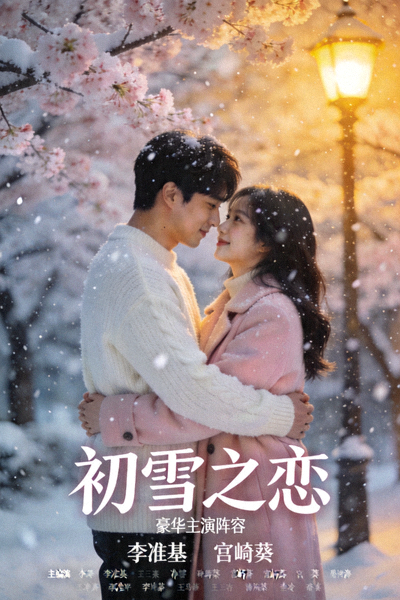 亚洲爱情片《初雪之恋》高清海报，主演阵容豪华